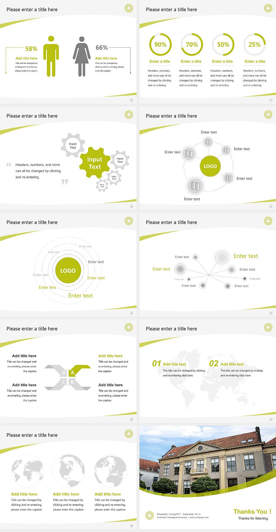 Protestant Theological University Course/Courseware Creation PPT Template4:3 ratio PPT effect preview image4