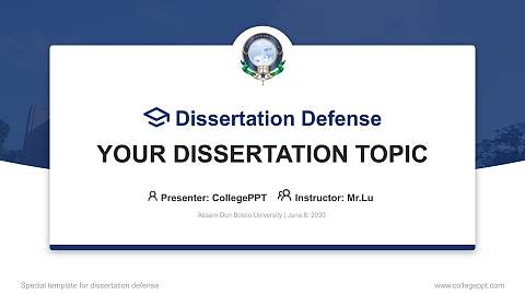 Assam Don Bosco University Graduation Thesis Defense PPT Template