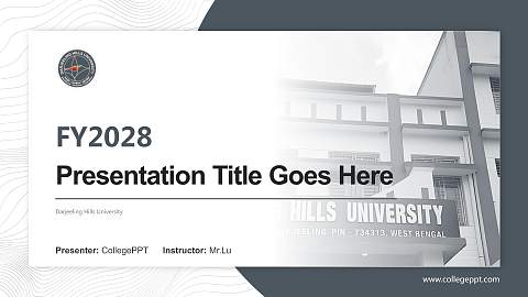 Darjeeling Hills University Academic Presentation/Research Findings Report PPT Template