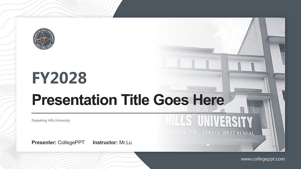 Darjeeling Hills University Academic Presentation/Research Findings Report PPT Template16:9 ratio PPT effect preview image
