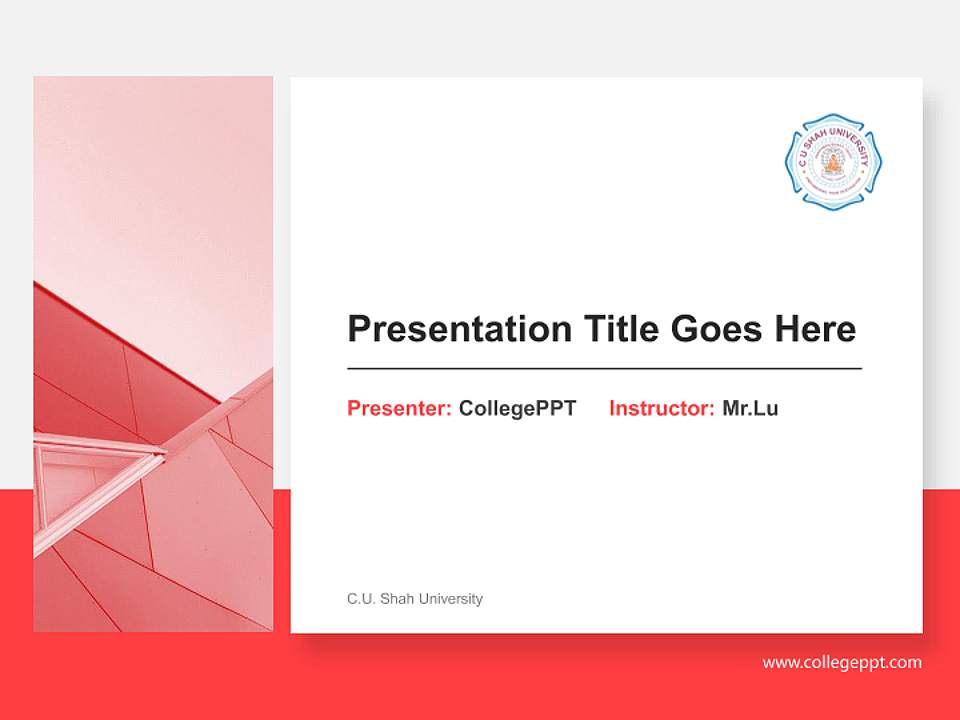 C.U. Shah University General Purpose PPT Template4:3 ratio PPT effect preview image6