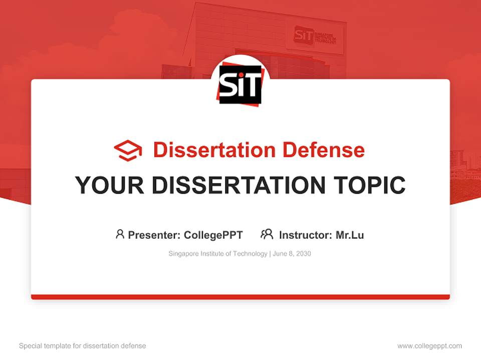 Singapore Institute of Technology Graduation Thesis Defense PPT Template4:3 ratio PPT effect preview image7