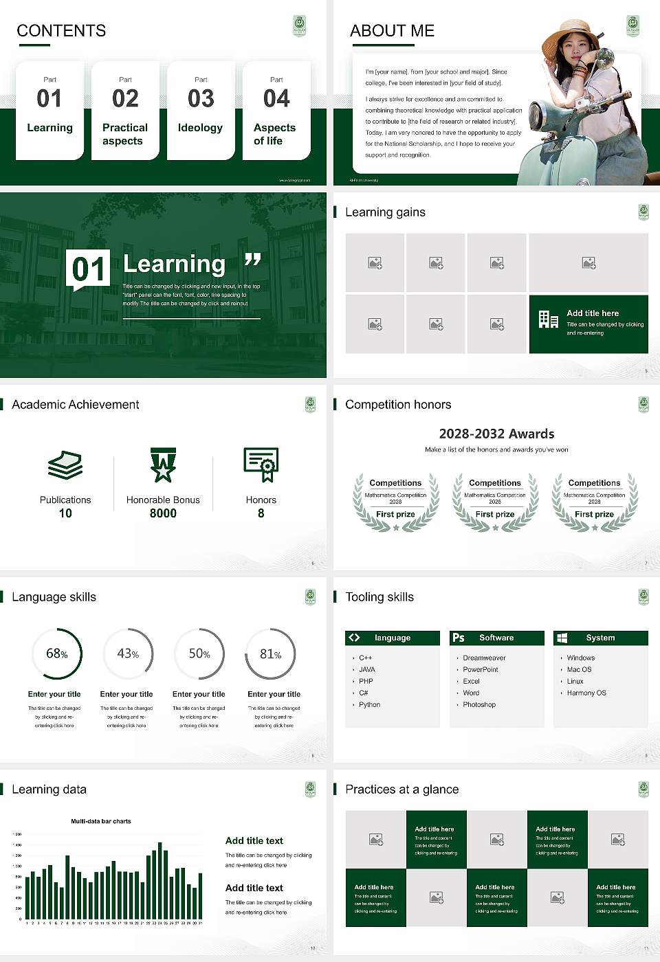 Al-Falah University National Scholarship Defense PPT Template16:9 ratio PPT effect preview image2