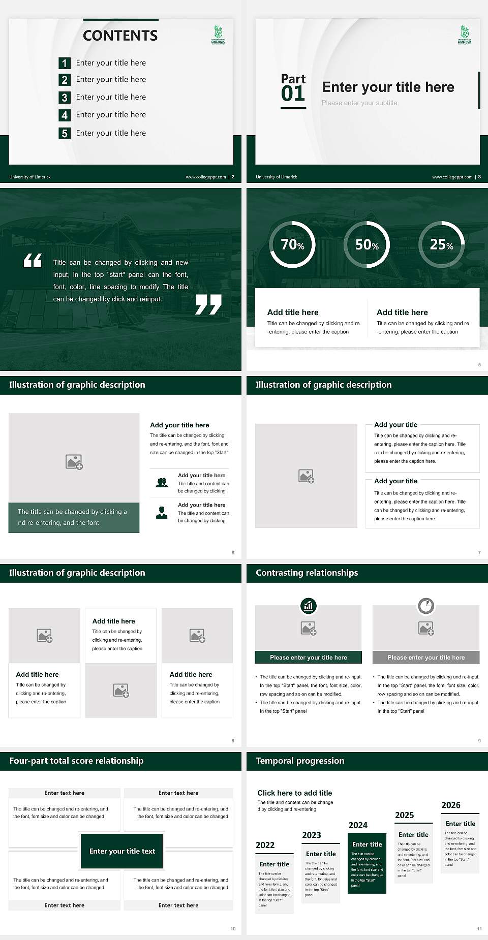 University of Limerick Thesis Proposal/Graduation Defense PPT Template4:3 ratio PPT effect preview image2