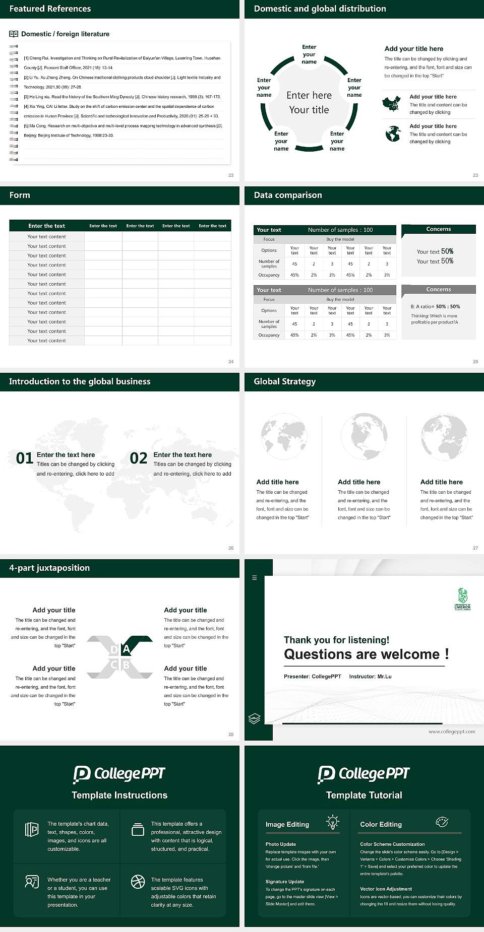 University of Limerick Thesis Proposal/Graduation Defense PPT Template4:3 ratio PPT effect preview image4