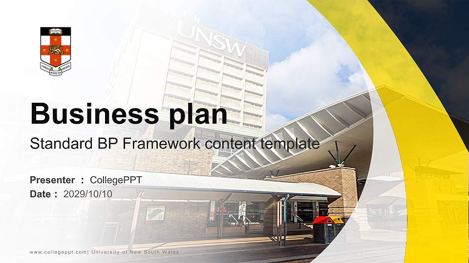 University of New South Wales Competition/Entrepreneurship Contest PPT Template16:9 ratio PPT effect preview image