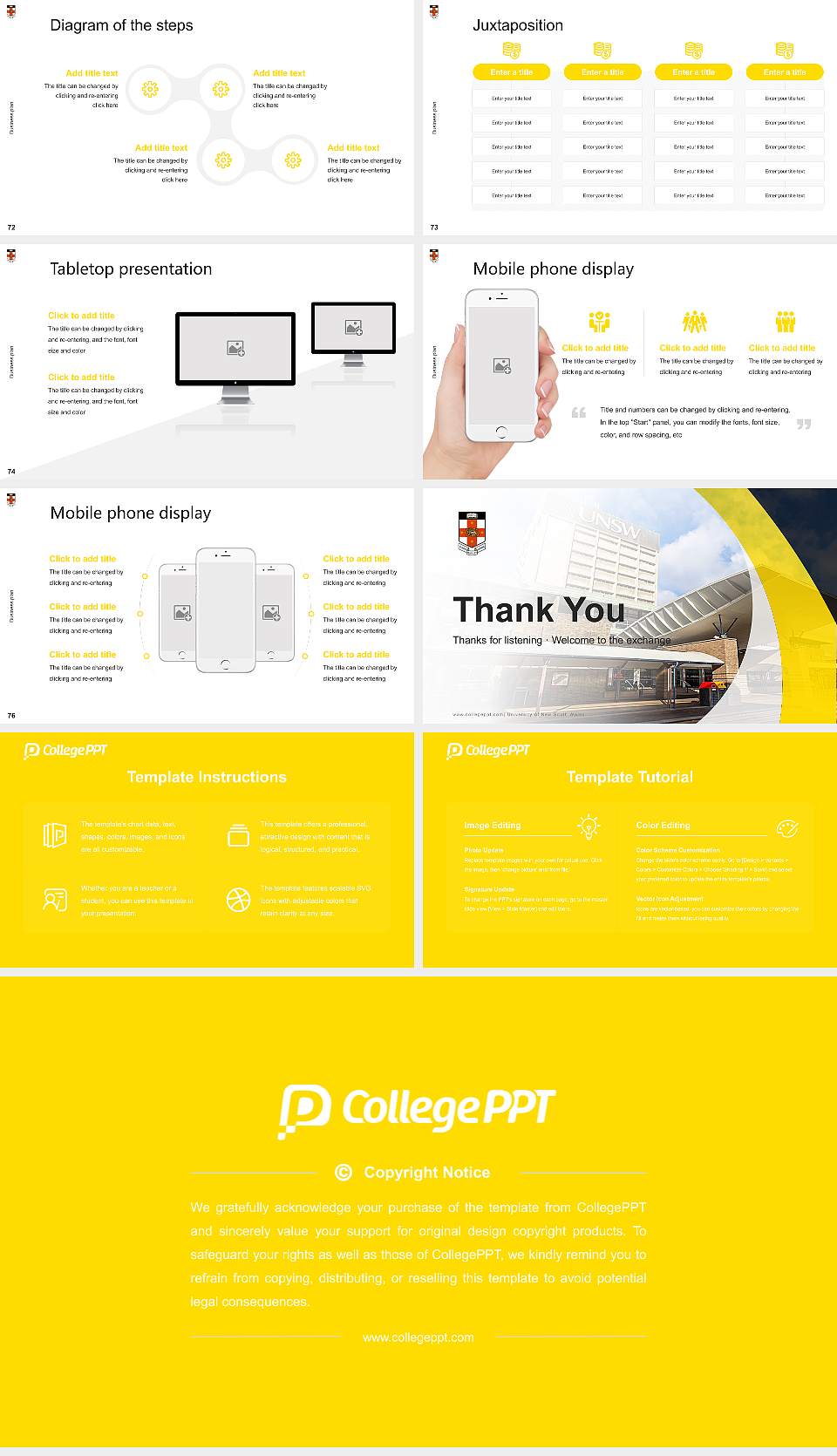 University of New South Wales Competition/Entrepreneurship Contest PPT Template16:9 ratio PPT effect preview image9