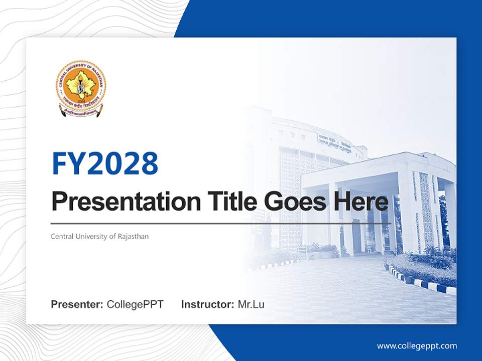 Central University of Rajasthan Academic Presentation/Research Findings Report PPT Template4:3 ratio PPT effect preview image5