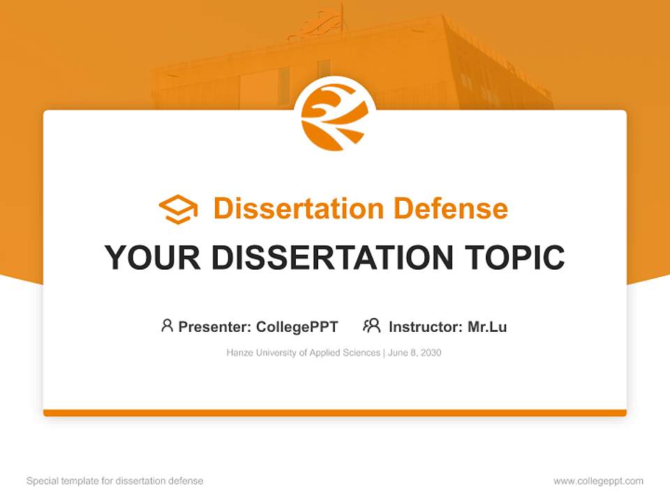 Hanze University of Applied Sciences Graduation Thesis Defense PPT Template4:3 ratio PPT effect preview image7