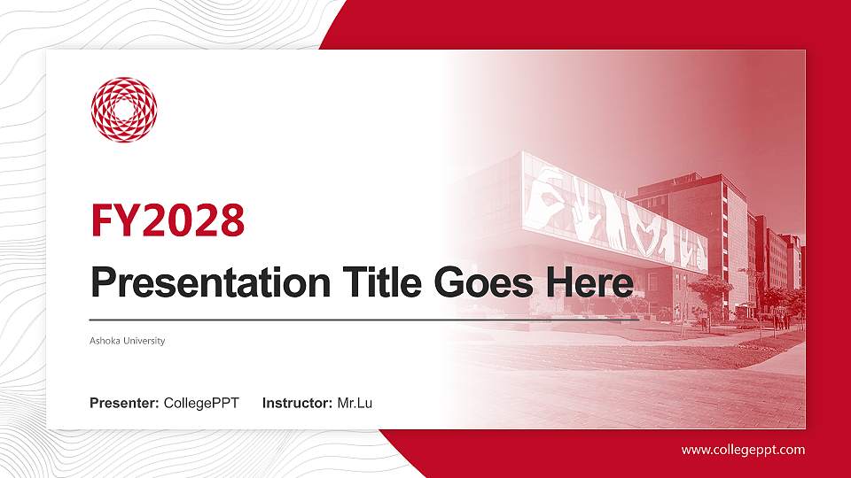 Ashoka University Academic Presentation/Research Findings Report PPT Template16:9 ratio PPT effect preview image