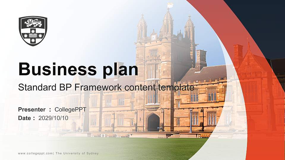 The University of Sydney Competition/Entrepreneurship Contest PPT Template16:9 ratio PPT effect preview image