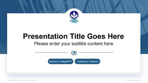 Cooch Behar Panchanan Barma University National Scholarship Defense PPT Template