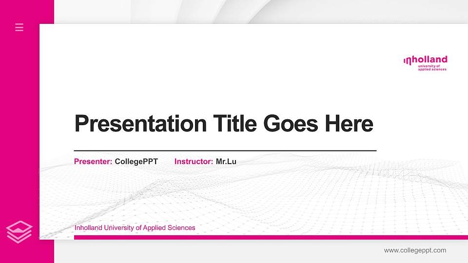Inholland University of Applied Sciences Thesis Proposal/Graduation Defense PPT Template16:9 ratio PPT effect preview image