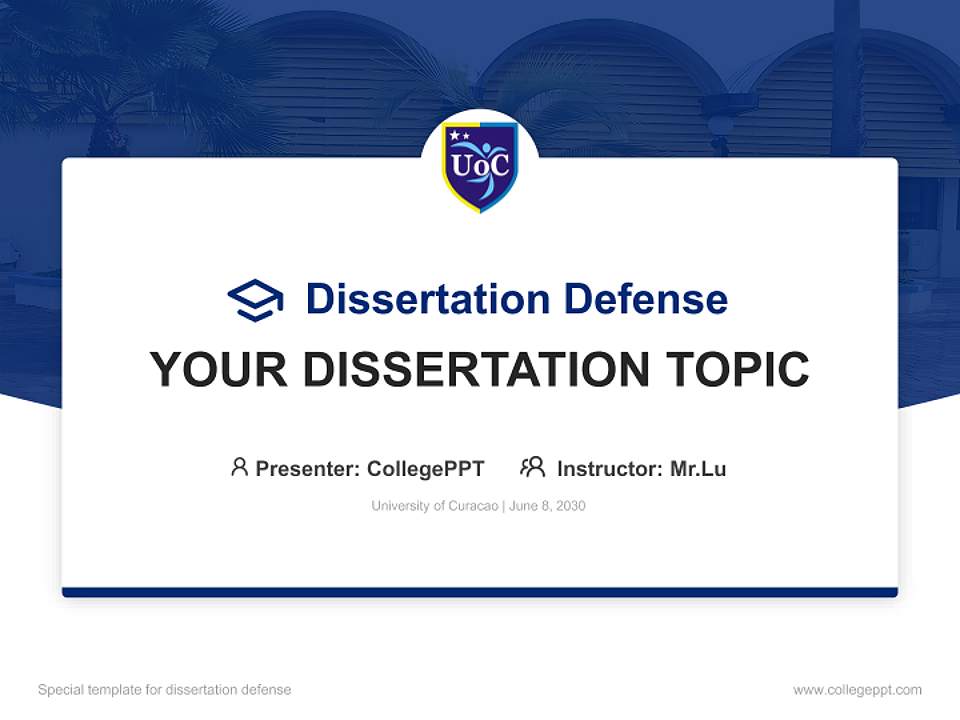 University of Curacao Graduation Thesis Defense PPT Template4:3 ratio PPT effect preview image7