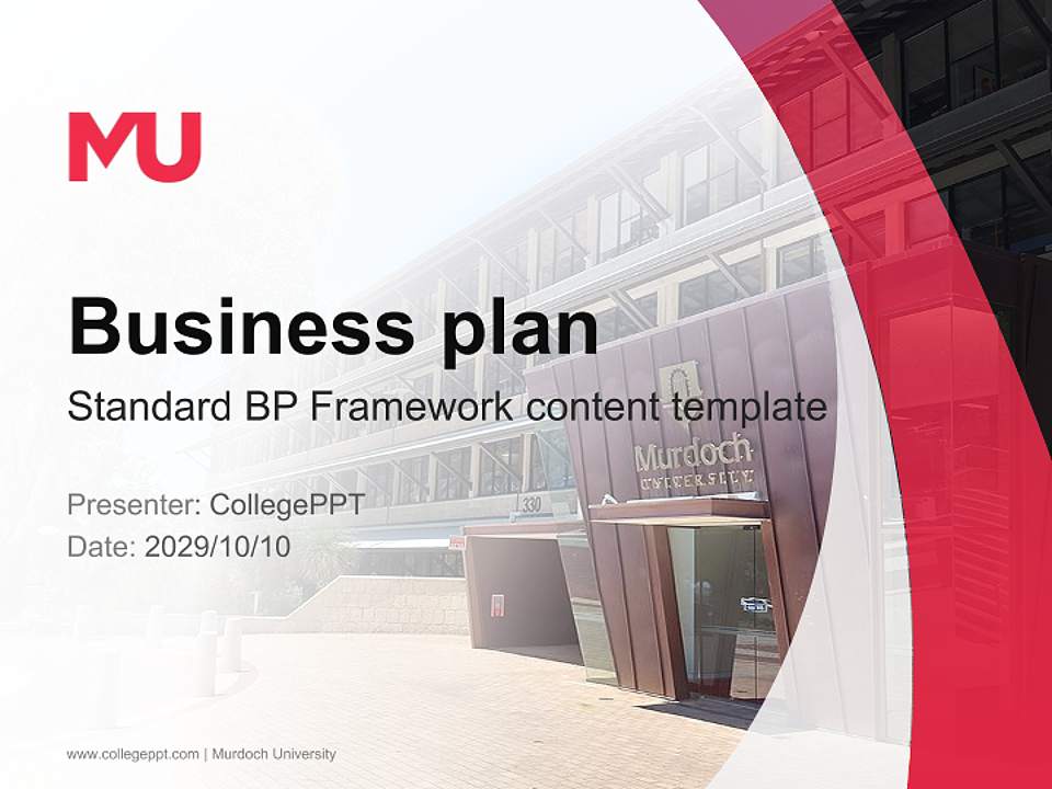 Murdoch University Competition/Entrepreneurship Contest PPT Template4:3 ratio PPT effect preview image9