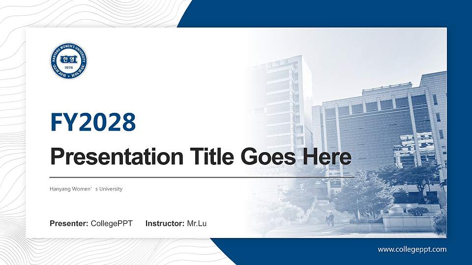 Hanyang Women’s University Academic Presentation/Research Findings Report PPT Template16:9 ratio PPT effect preview image