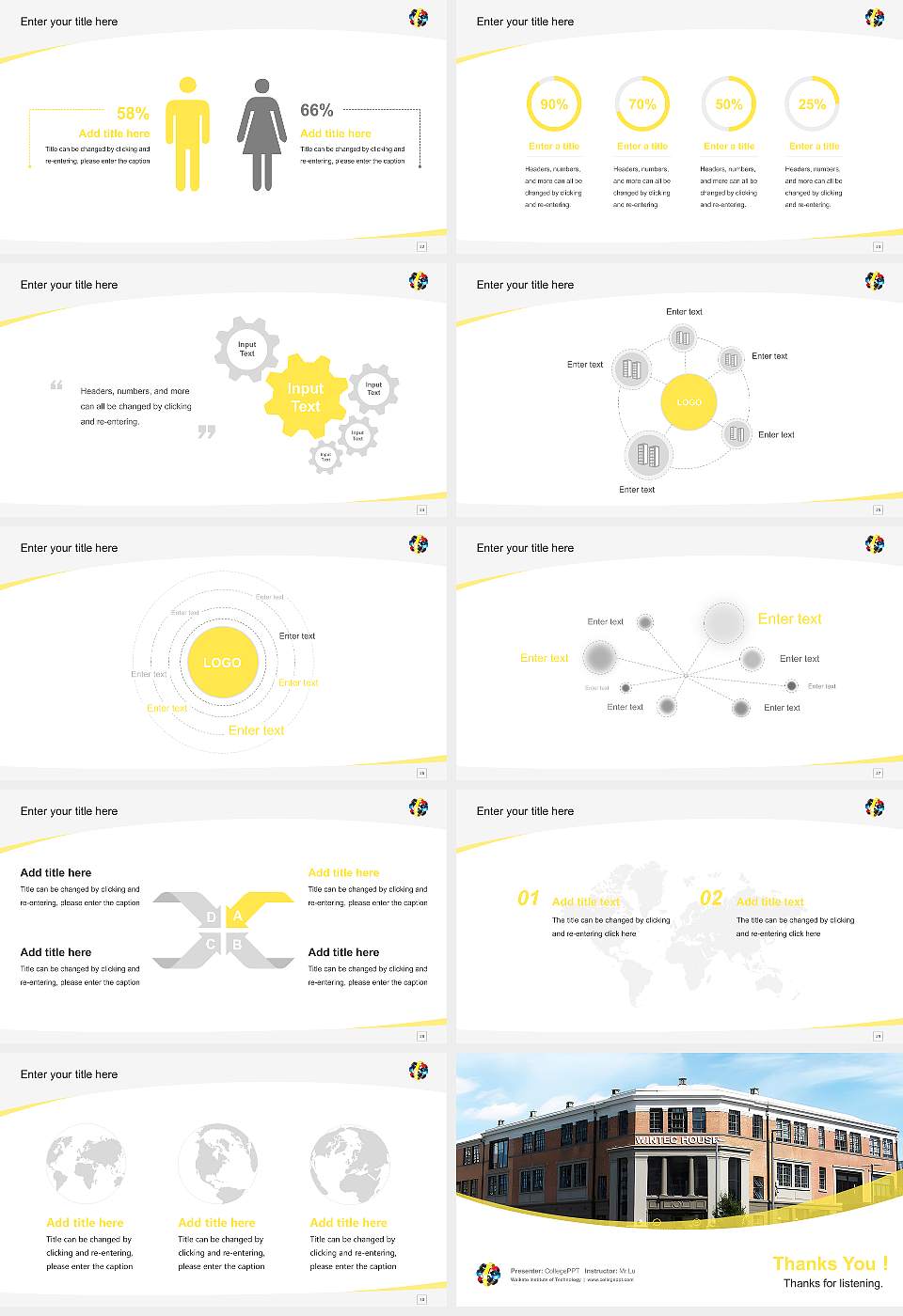 Waikato Institute of Technology Course/Courseware Creation PPT Template16:9 ratio PPT effect preview image4