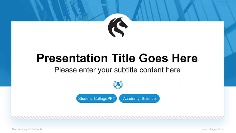 The University of Newcastle National Scholarship Defense PPT Template16:9 ratio PPT effect preview image