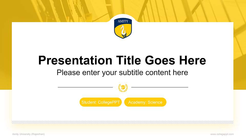 Amity University (Rajasthan) National Scholarship Defense PPT Template16:9 ratio PPT effect preview image