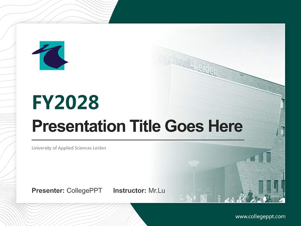 University of Applied Sciences Leiden Academic Presentation/Research Findings Report PPT Template4:3 ratio PPT effect preview image5