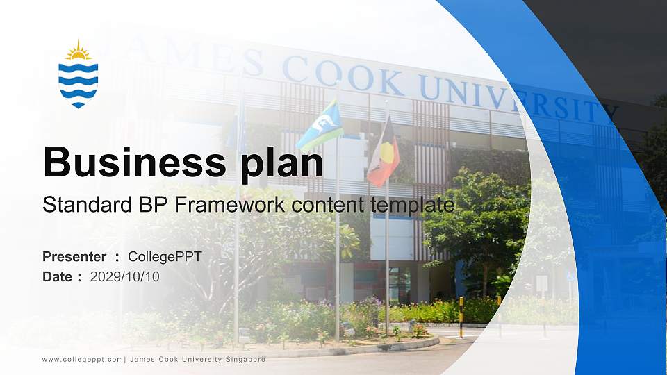 James Cook University Singapore Competition/Entrepreneurship Contest PPT Template16:9 ratio PPT effect preview image