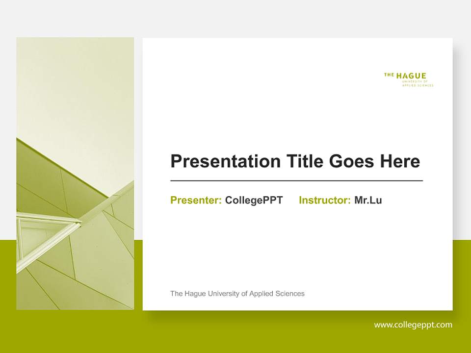 The Hague University of Applied Sciences General Purpose PPT Template4:3 ratio PPT effect preview image6