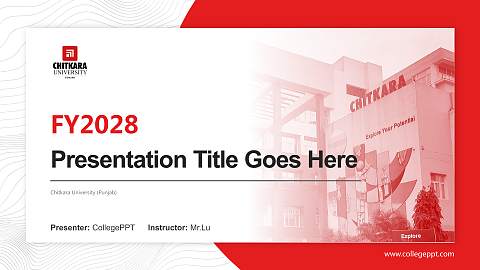 Chitkara University (Punjab) Academic Presentation/Research Findings Report PPT Template