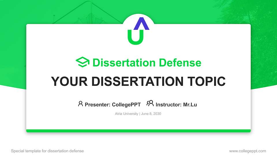 Atria University Graduation Thesis Defense PPT Template16:9 ratio PPT effect preview image