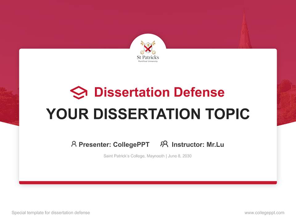 Saint Patrick’s College, Maynooth Graduation Thesis Defense PPT Template4:3 ratio PPT effect preview image7