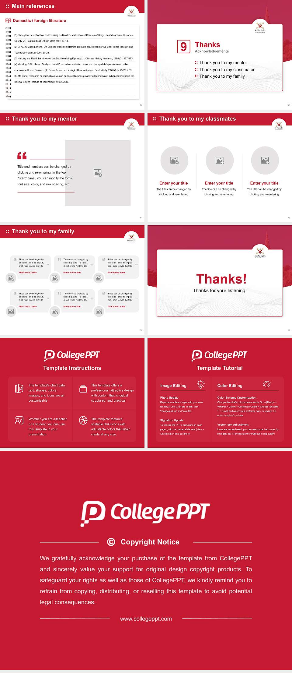 Saint Patrick’s College, Maynooth Graduation Thesis Defense PPT Template4:3 ratio PPT effect preview image7