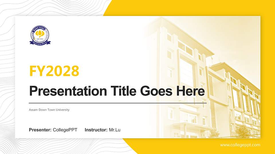 Assam Down Town University Academic Presentation/Research Findings Report PPT Template16:9 ratio PPT effect preview image