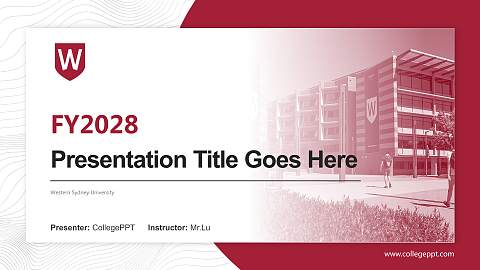 Western Sydney University Academic Presentation/Research Findings Report PPT Template