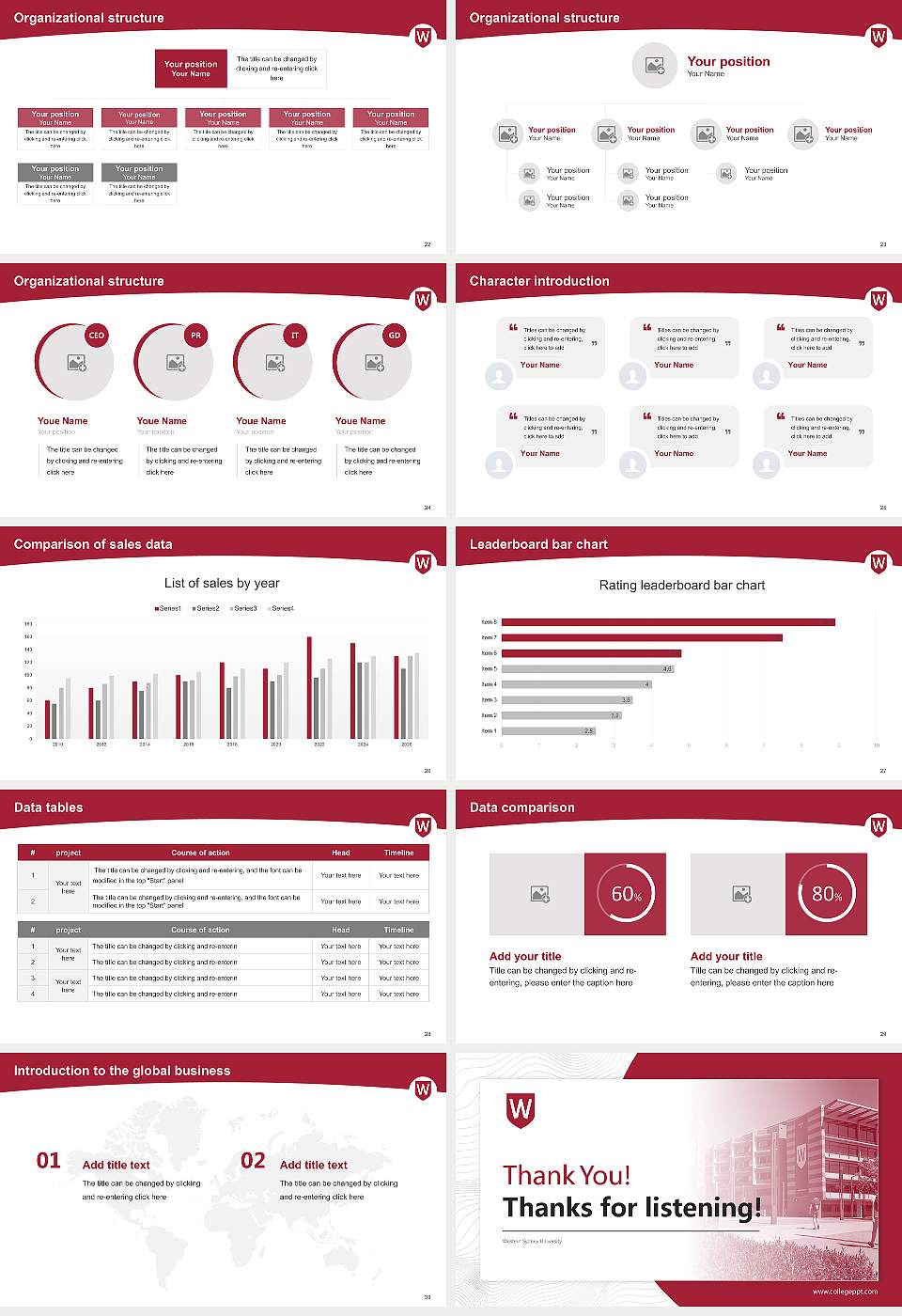 Western Sydney University Academic Presentation/Research Findings Report PPT Template16:9 ratio PPT effect preview image4