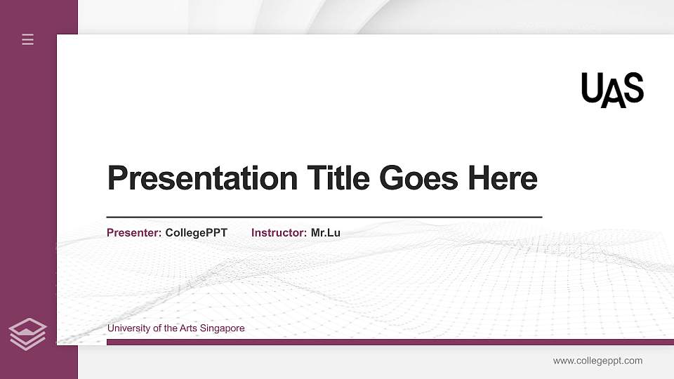 University of the Arts Singapore Thesis Proposal/Graduation Defense PPT Template16:9 ratio PPT effect preview image
