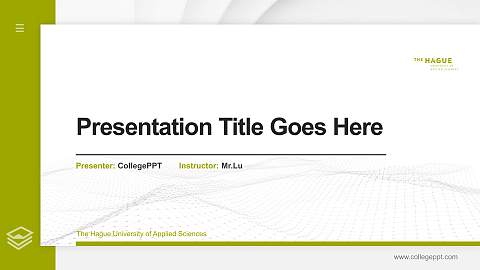 The Hague University of Applied Sciences Thesis Proposal/Graduation Defense PPT Template