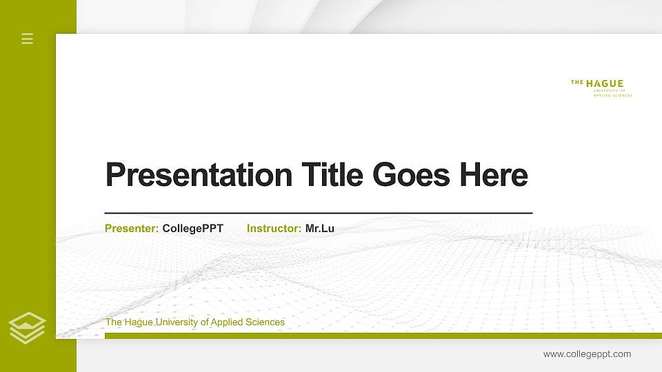 The Hague University of Applied Sciences Thesis Proposal/Graduation Defense PPT Template16:9 ratio PPT effect preview image