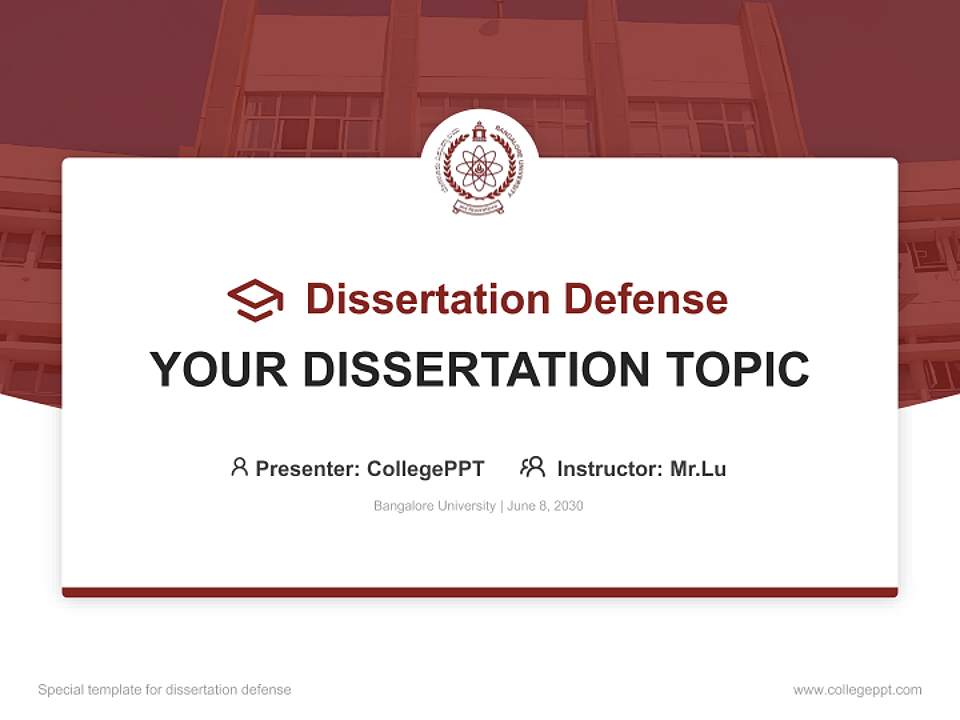 Bangalore University Graduation Thesis Defense PPT Template4:3 ratio PPT effect preview image7