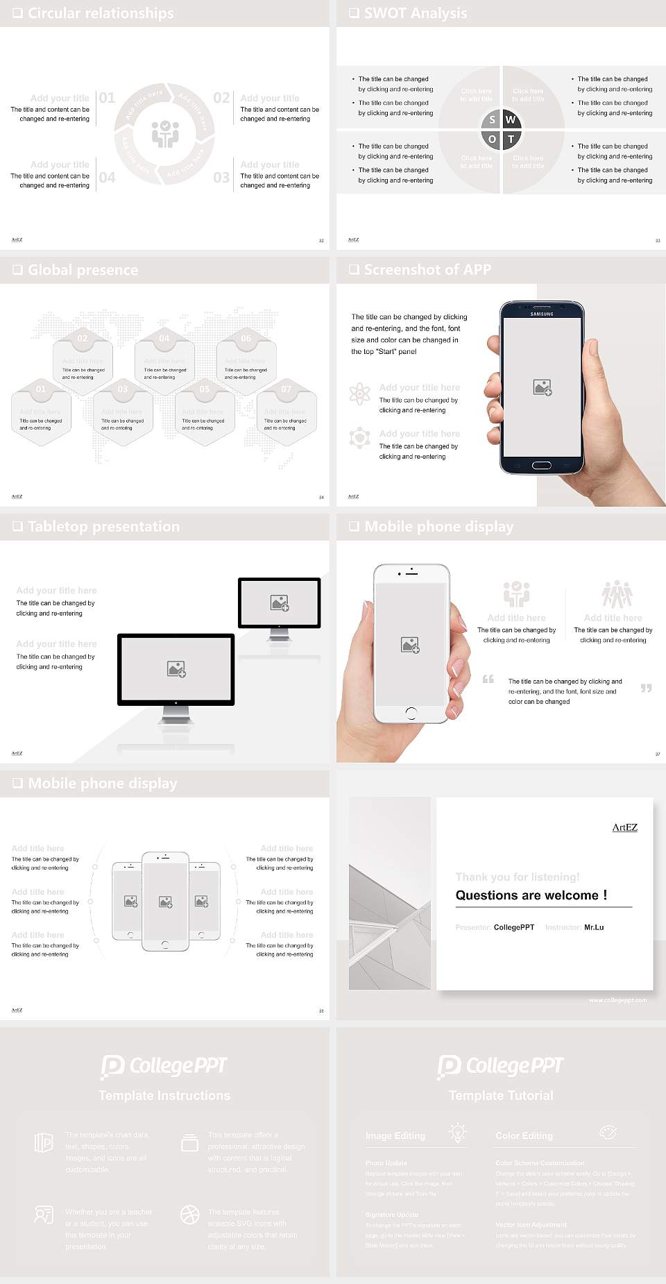ArtEZ University of the Arts General Purpose PPT Template4:3 ratio PPT effect preview image5