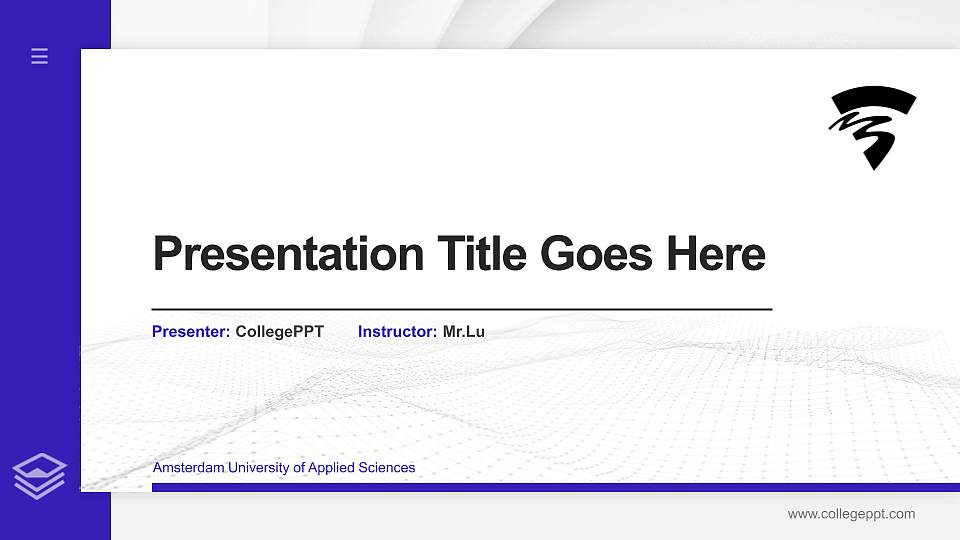 Amsterdam University of Applied Sciences Thesis Proposal/Graduation Defense PPT Template16:9 ratio PPT effect preview image