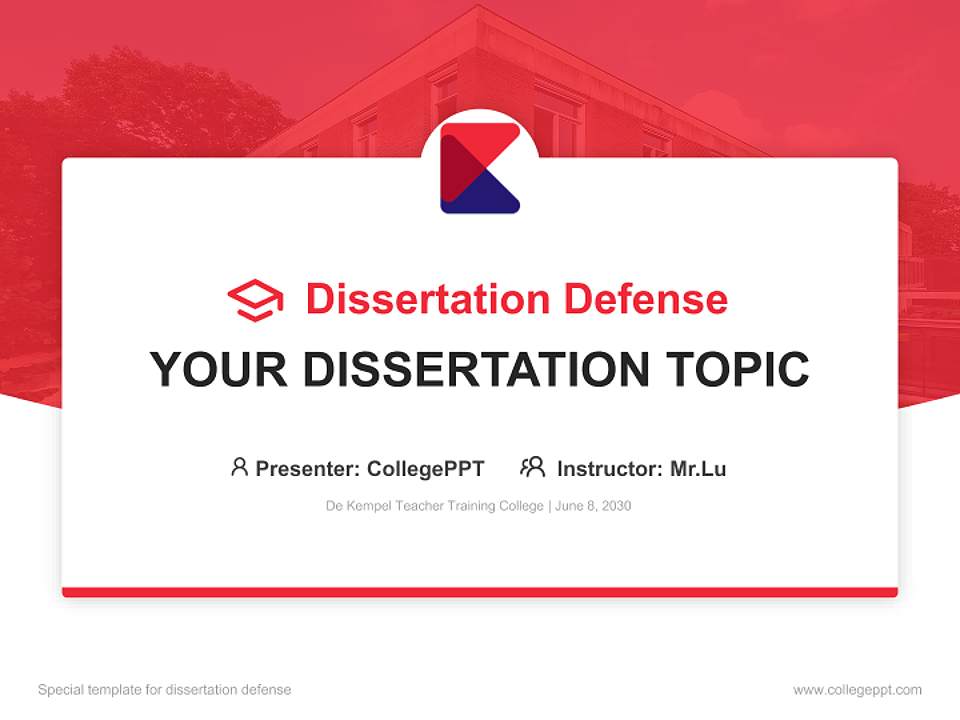 De Kempel Teacher Training College Graduation Thesis Defense PPT Template4:3 ratio PPT effect preview image7