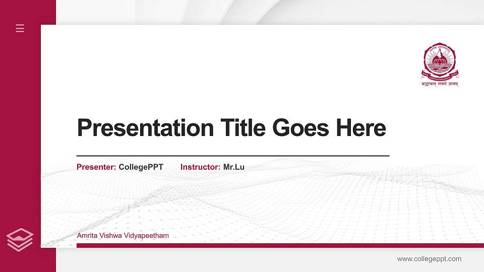 Amrita Vishwa Vidyapeetham Thesis Proposal/Graduation Defense PPT Template16:9 ratio PPT effect preview image