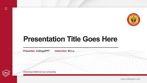 Chanakya National Law University Thesis Proposal/Graduation Defense PPT Template