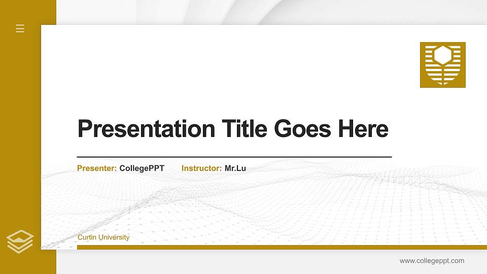 Curtin University Thesis Proposal/Graduation Defense PPT Template16:9 ratio PPT effect preview image