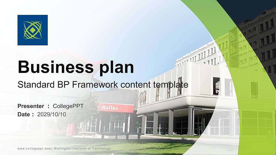 Wellington Institute of Technology Competition/Entrepreneurship Contest PPT Template16:9 ratio PPT effect preview image