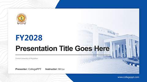 Central University of Rajasthan Academic Presentation/Research Findings Report PPT Template