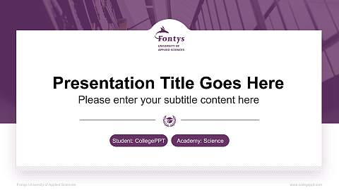 Fontys University of Applied Sciences National Scholarship Defense PPT Template
