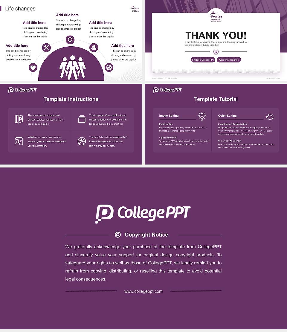 Fontys University of Applied Sciences National Scholarship Defense PPT Template16:9 ratio PPT effect preview image4