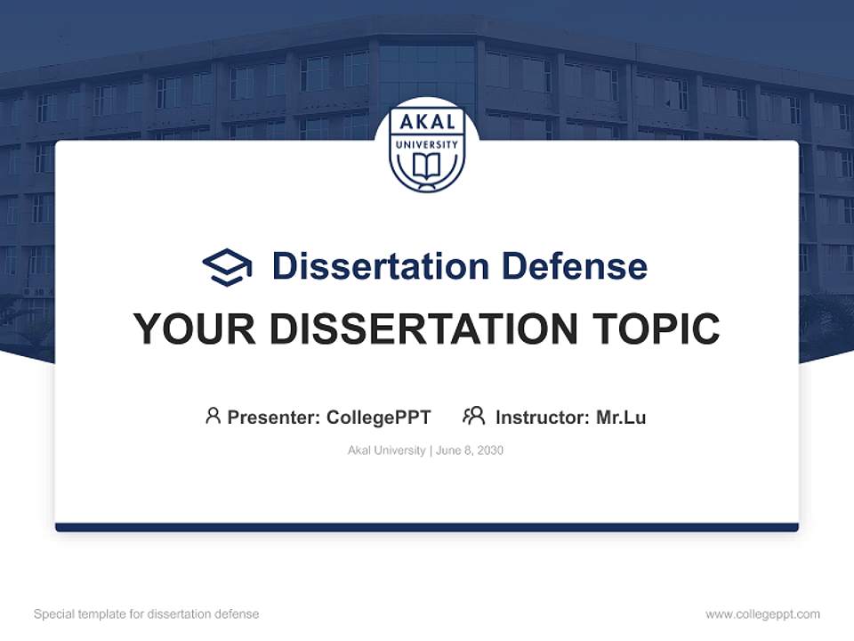 Akal University Graduation Thesis Defense PPT Template4:3 ratio PPT effect preview image7