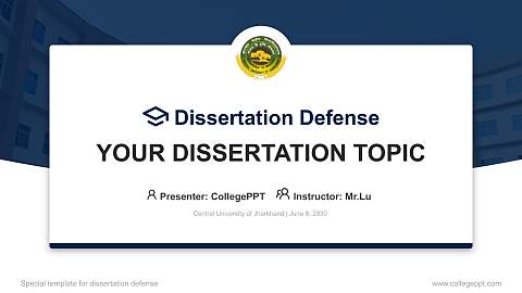 Central University of Jharkhand Graduation Thesis Defense PPT Template