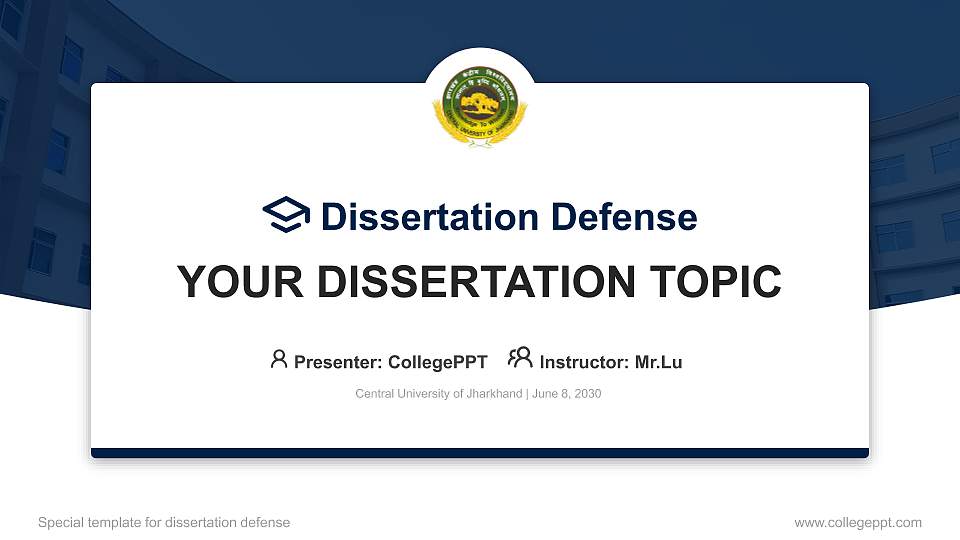 Central University of Jharkhand Graduation Thesis Defense PPT Template16:9 ratio PPT effect preview image